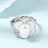Adjustable Brass Micro Pave Cubic Zirconia Enamel Finger Rings CU-CBABA66-01B-P-1