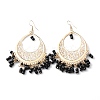 Glass Seed Beaded Teardrop Chandelier Earrings EJEW-WH0018-02A-1