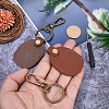2Pcs 2 Colors PU Imitation Leather Keychains KEYC-CL0001-05-3