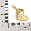 Christmas Theme Rack Plating Brass Cubic Zirconia Pendants KK-K385-119G-06-3