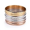 Fashion 201 Stainless Steel Bangle Sets BJEW-L664-024A-M-1-1