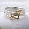 Hammered Alloy Finger Link Rings for Women FS-WG79F21-04-1