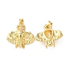 Rack Plating Brass Pave Cubic Zirconia Pendants KK-O142-28G-1