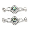 Brass Natural Paua Shell Fold Over Clasps KK-U059-29P-1