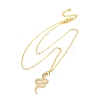 Brass Micro Pave Clear Cubic Zirconia Snake Pendant Necklaces LS-NJEW-S438-02F-G-4