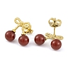 Ion Plating(IP) 304 Stainless Steel Enamel Stud Earrings for Women EJEW-A049-17G-01-2