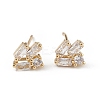 Clear Cubic Zirconia Geometric Stud Earrings EJEW-L234-085G-1