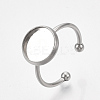 201 Stainless Steel Cuff Finger Rings Components STAS-T047-19A-4