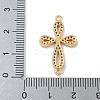 Rack Plating Brass Micro Pave Clear Cubic Zirconia Flower Connector Charms KK-A234-062G-3