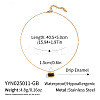 Minimalist 304 Stainless Steel Black Enamel Rectangle Pendant Necklaces for Women BF7905-1-1