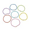 7Pcs Bohemian Style Heart Brass & Glass Seed Beaded Stretch Anklet Sets FS-WG7E51F-01-2
