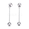 304 Stainless Steel Chain Tassel Earrings EJEW-I248-08-2