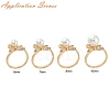 Bowknot Brass Micro Pave Cubic Zirconia Cuff Ring Setting LS-KK-A244-01C-G-4