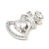 Rack Plating Brass Micro Pave Clear Cubic Zirconia Pendants KK-B093-24P-2