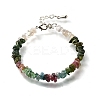 Natural Multicolor Tourmaline Chip Beaded Bracelets for Women BJEW-M110-02-4