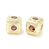 Brass Micro Pave Cubic Zirconia Beads KK-C051-28G-04-2