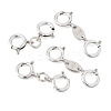 Anti-Tarnish 4Pcs 2 Style 925 Sterling Silver Spring Ring Clasps Sets STER-TA0001-05-2