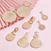 ANATTASOUL 4 Pairs 4 Style Alloy Flat Round Dangle Stud Dangle Earrings for Women EJEW-AN0003-91-7