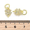 Clover Brass Micro Pave Clear Cubic Zirconia Pendants LS-KK-K300-10G-3
