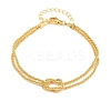 Brass Chain Knot 2-Strand Bracelets for Women KK-CBA68DA-17A-G-4