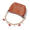 2Pcs Glass Flower & Fruit Bag Decorative Chains AJEW-BA00172-02-3
