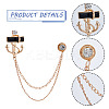 4Pcs 2 Color Jet Rhinestone Anchor Hanging Chain Brooches JEWB-GF0001-38-6