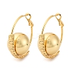 Round Brass Hoop Earrings EJEW-R025-05G-4