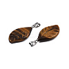 Natural Tiger Eye Pendants G-S364-076A-01-3