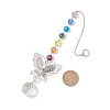 Chakra Glass Beads & Brass Butterfly Hanging Suncatchers HJEW-JM04683-3