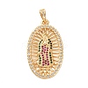 Religion Theme Brass Micro Pave Cubic Zirconia Pendants ZIRC-I032-71G-1-1