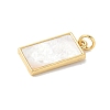 Brass Pave Natural White Shell Pendants KK-S522-05E-G-2