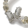 Natural Labradorite Braided Round Bead Bracelets BJEW-K251-06D-3