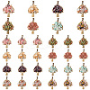 32Pcs 8 Styles Natural & Synthetic Mixed Gemstone Chip Pendants PALLOY-AB00252-1