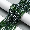 Transparent Electroplate Glass Beads Strands GLAA-F029-3mm-C25-4