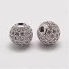 Brass Micro Pave Cubic Zirconia Beads ZIRC-E110-07P-1