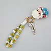 1Pc Handmade Macrame Woven Cotton Flower Pendant Decorations MAKN-HY0001-01-5