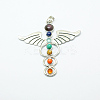 Vintage Chakra Jewelry Alloy Bezel Gemstone Big Pendants G-M039-01-2