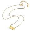304 Stainless Steel 11:11 Number Rectangle Pendant Necklace with Cable Chains for Women NJEW-NH0001-04G-2