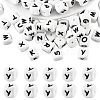 20Pcs White Cube Letter Silicone Beads 12x12x12mm Square Dice Alphabet Beads with 2mm Hole Spacer Loose Letter Beads for Bracelet Necklace Jewelry Making JX432Y-1