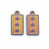 Rainbow Color 201 Stainless Steel Pendant Rhinestone Settings STAS-S119-032-2