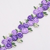 Flower Polyester Trim Ribbon X-OCOR-WH0057-18C-1