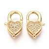 Brass Micro Pave Cubic Zirconia Lobster Claw Clasps X-ZIRC-O038-26G-1