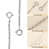 3Pcs 3 Style Rhodium Plated 925 Sterling Silver Chain Extender FIND-SZ0001-74P-3