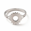 Non-Tarnish 304 Stainless Steel Sunflower Adjustable Ring for Women LS-RJEW-B027-17P-2