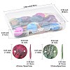 56Pcs 6 Colors Spray Painted Natural Akoya Shell Connector Charms BSHE-FS0001-12-4