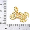 Brass Pave ABS Imitation Pearl Crab Shell Shape European Dangle Charms KK-I352-11G-4