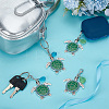 4Pcs 2 Colors Alloy Green Enamel Sea Turtle Pendants Decoration HJEW-FG00025-4