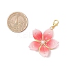 3Pcs 3 Colors Glass Pomegranate Flower Pendant Decorations HJEW-JM03399-3