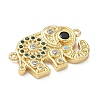 Brass Pave Colorful Cubic Zirconia Elephant Links Connector Charms KK-A282-13G-2