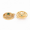 Brass Micro Pave Clear Cubic Zirconia Pendants ZIRC-S068-040-NF-2